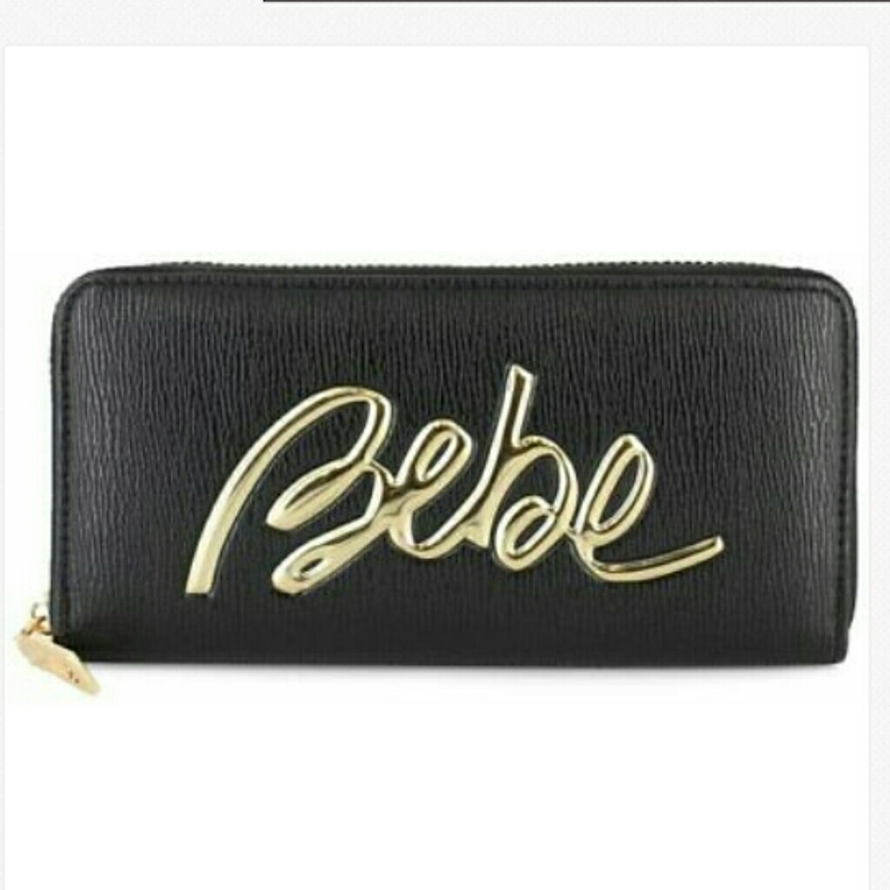 💖HP💖NWT BeBe Black Gianna Zippered Wallet💖